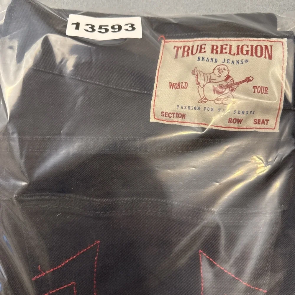 True Religion Jeans World Tour Men's 32 Geno Relaxed Slim Black Zip Button